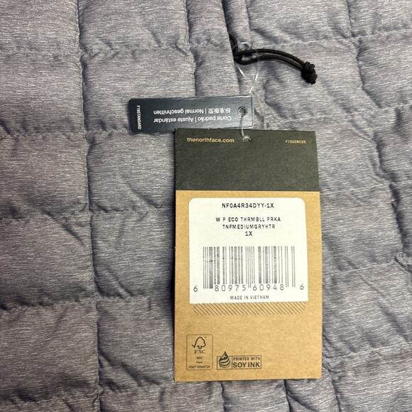 NWT The North Face Thermoball Eco Parka Size 1X Grey Women’s NFOA4R34DYY - Picture 2 of 6